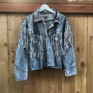 Vintage Fringe Denim Jacket